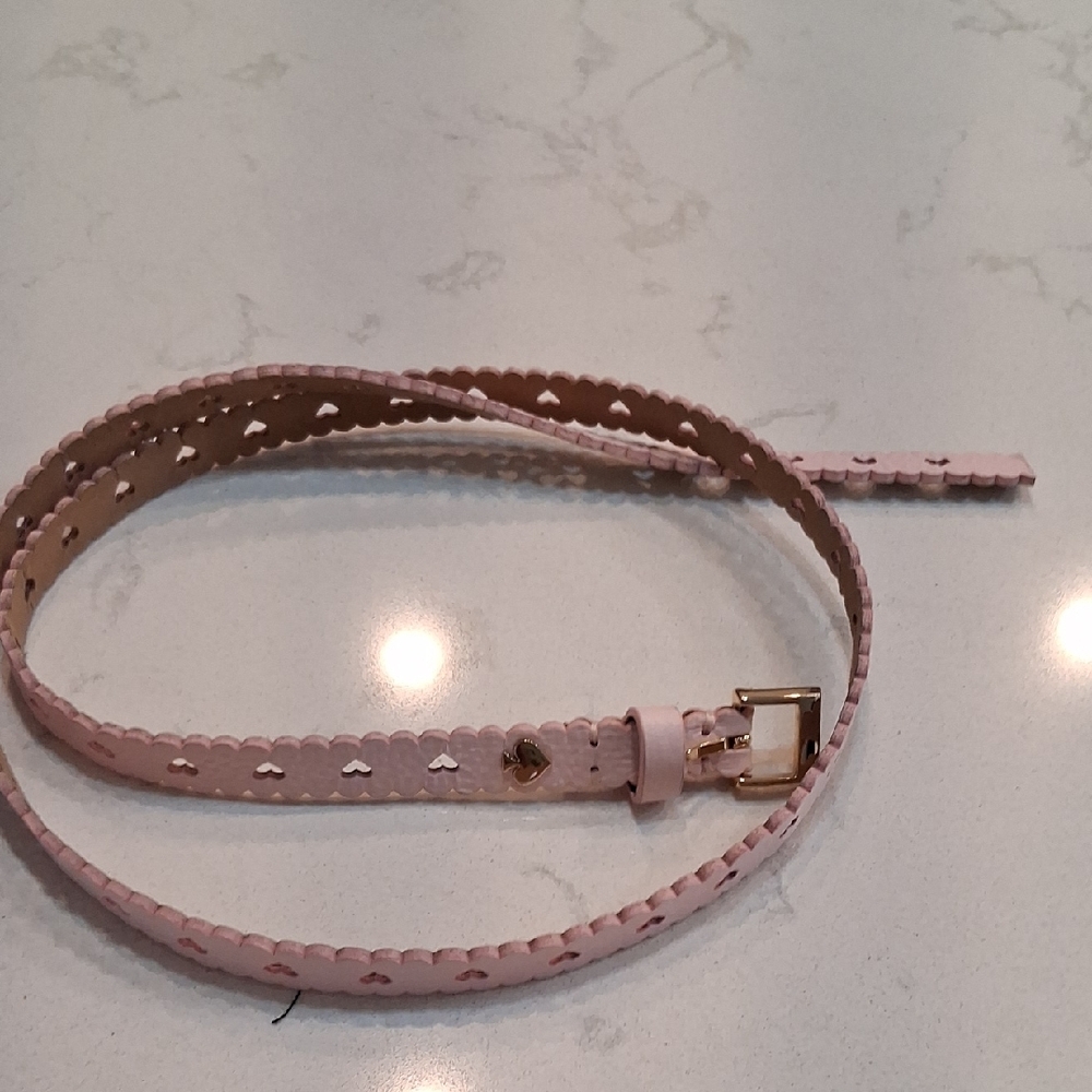 Elegant Pink Perforated Belt with Metallic Finish.